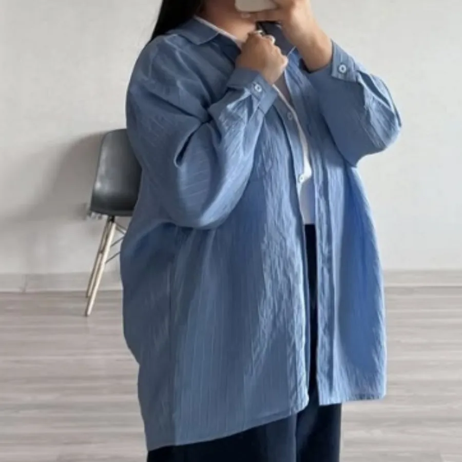 شومیز پری راه راه آبی