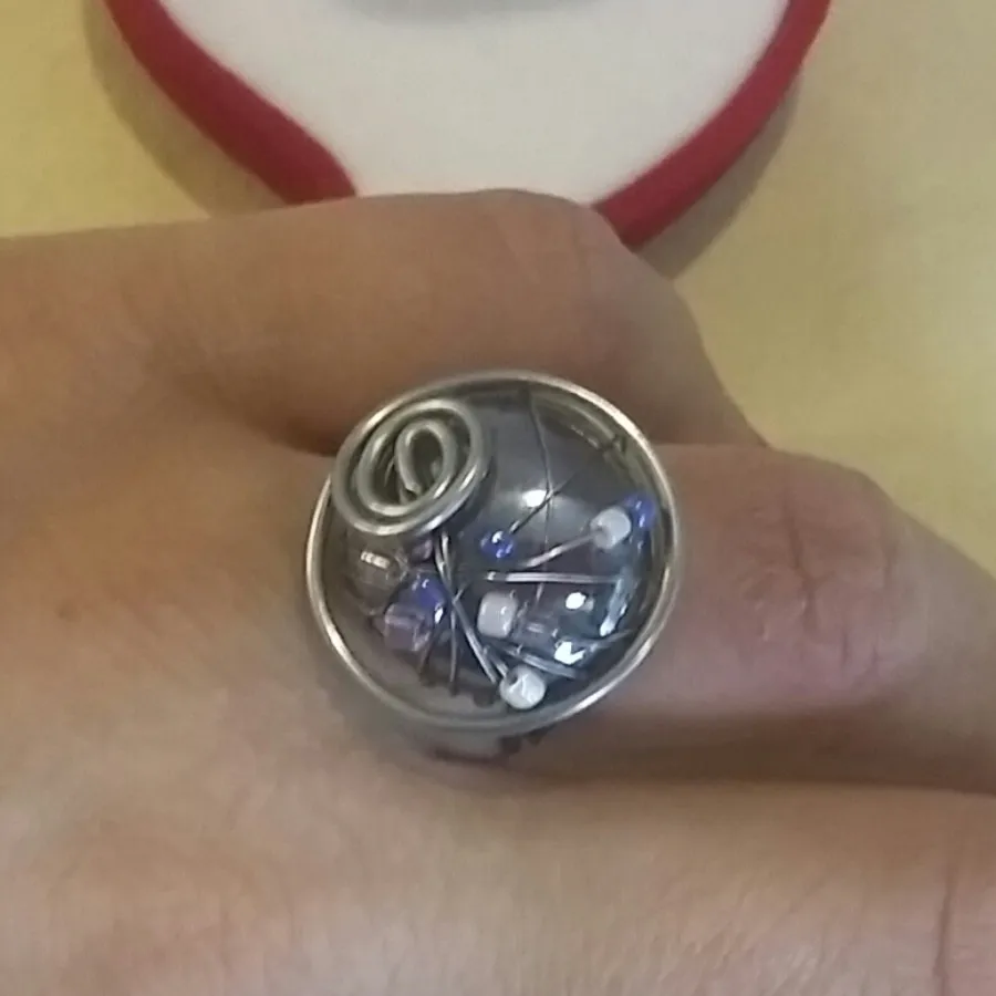 انگشتر فرفورژه رنگ یاسی