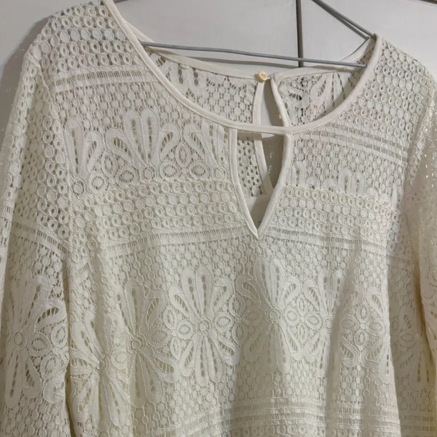 بلوز سفید گیپور عروس