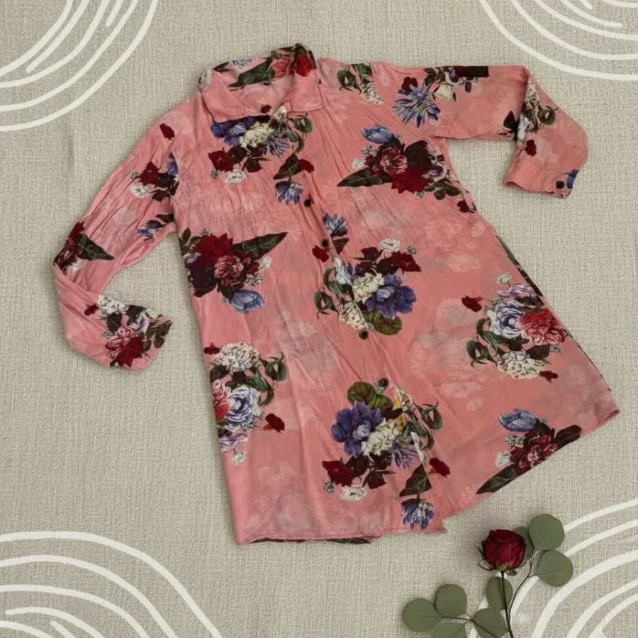 شومیز نخی گلدار