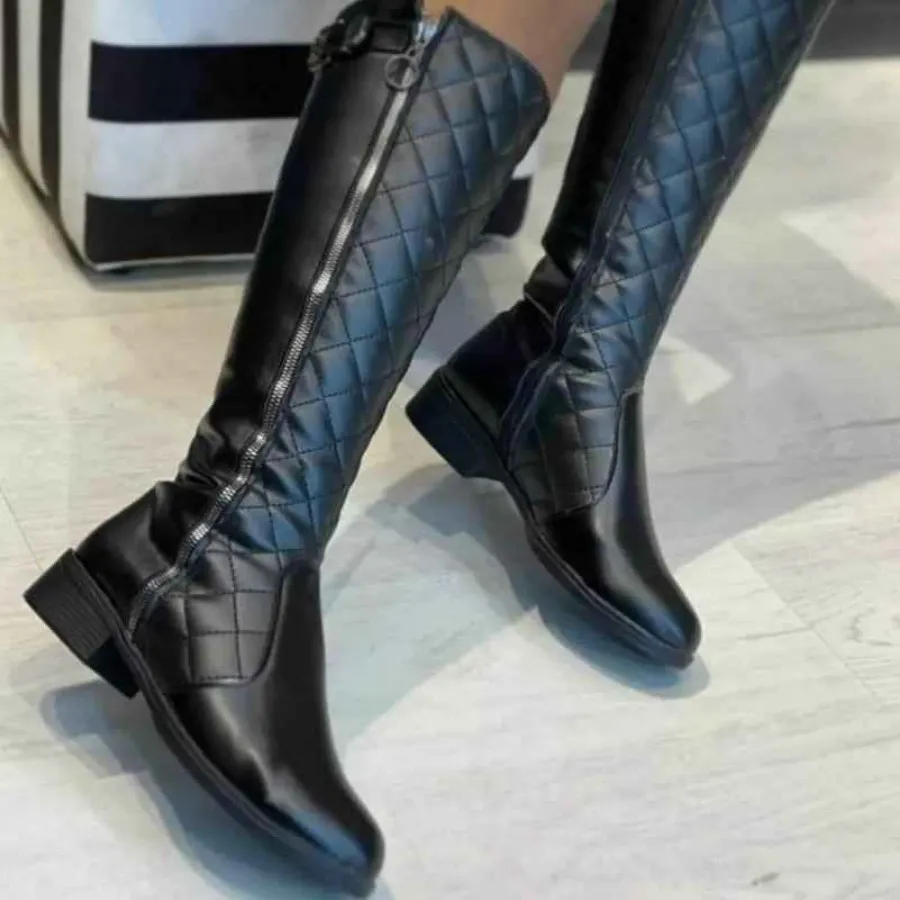 بوت بلند چرم شنل دوزی