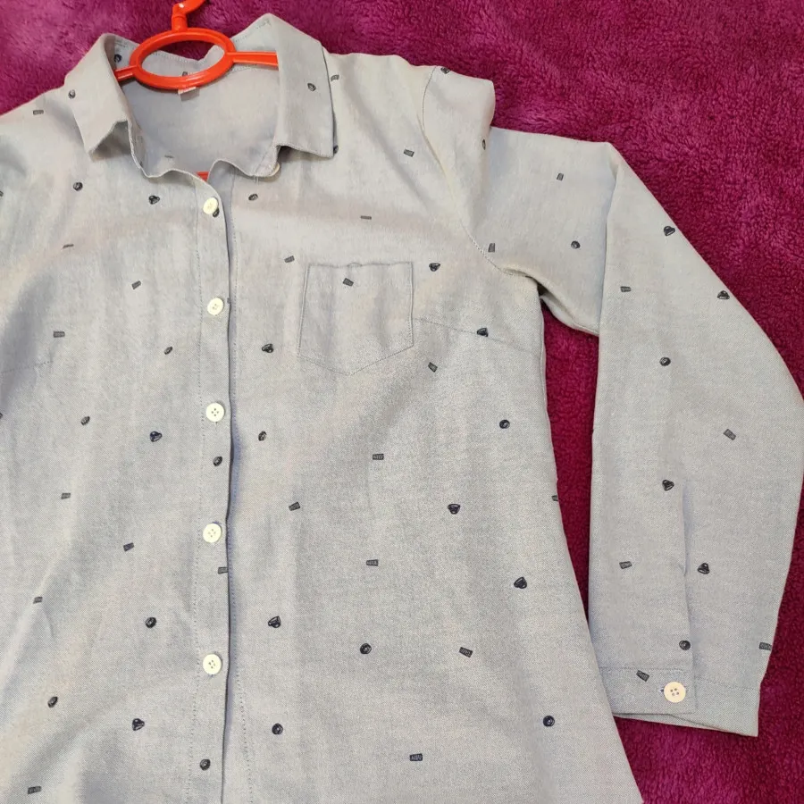 شومیز آبی طرح دار