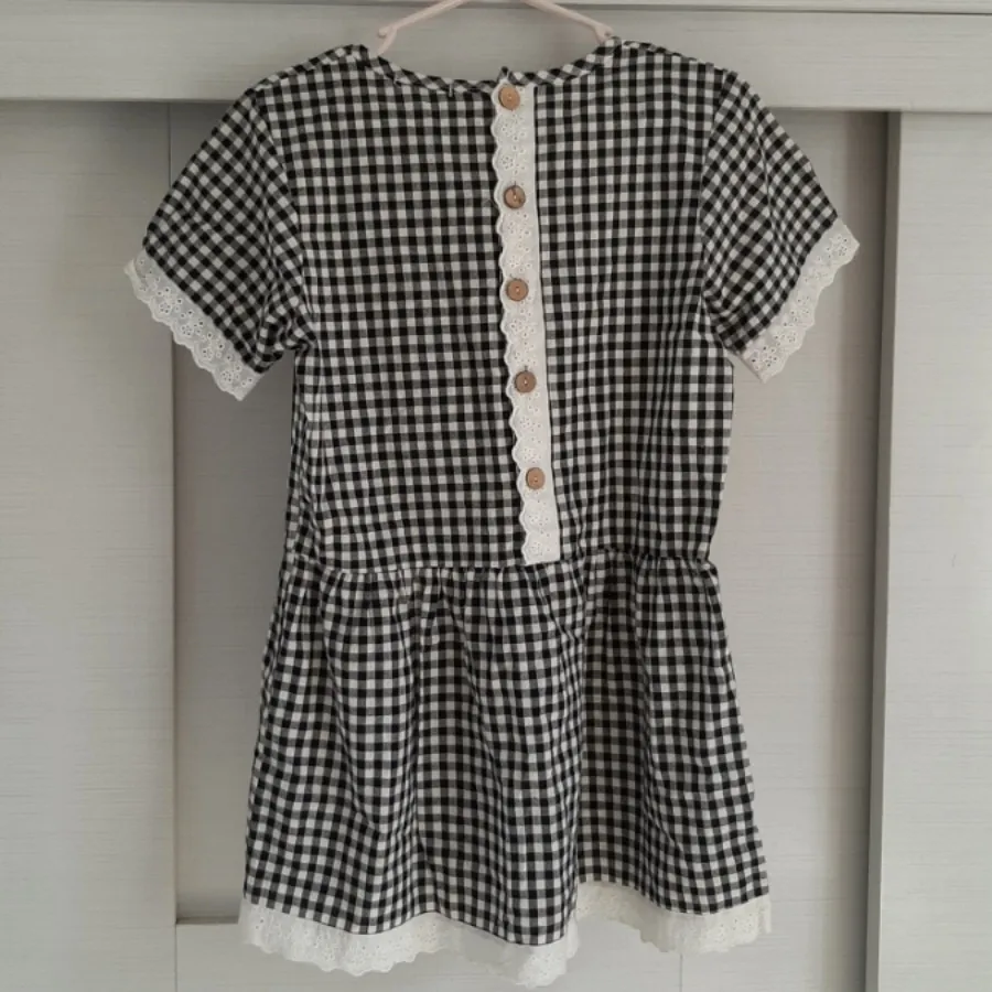 پیراهن عروسکی چهارخونه