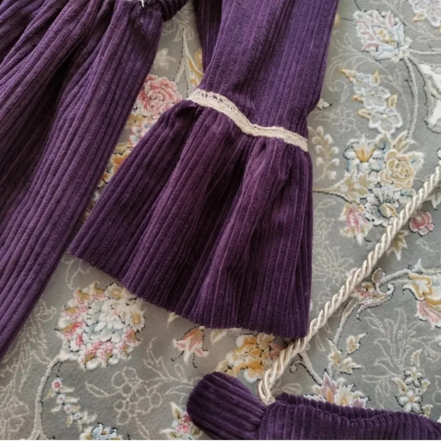 پیراهن مخمل کبریتی و کیف