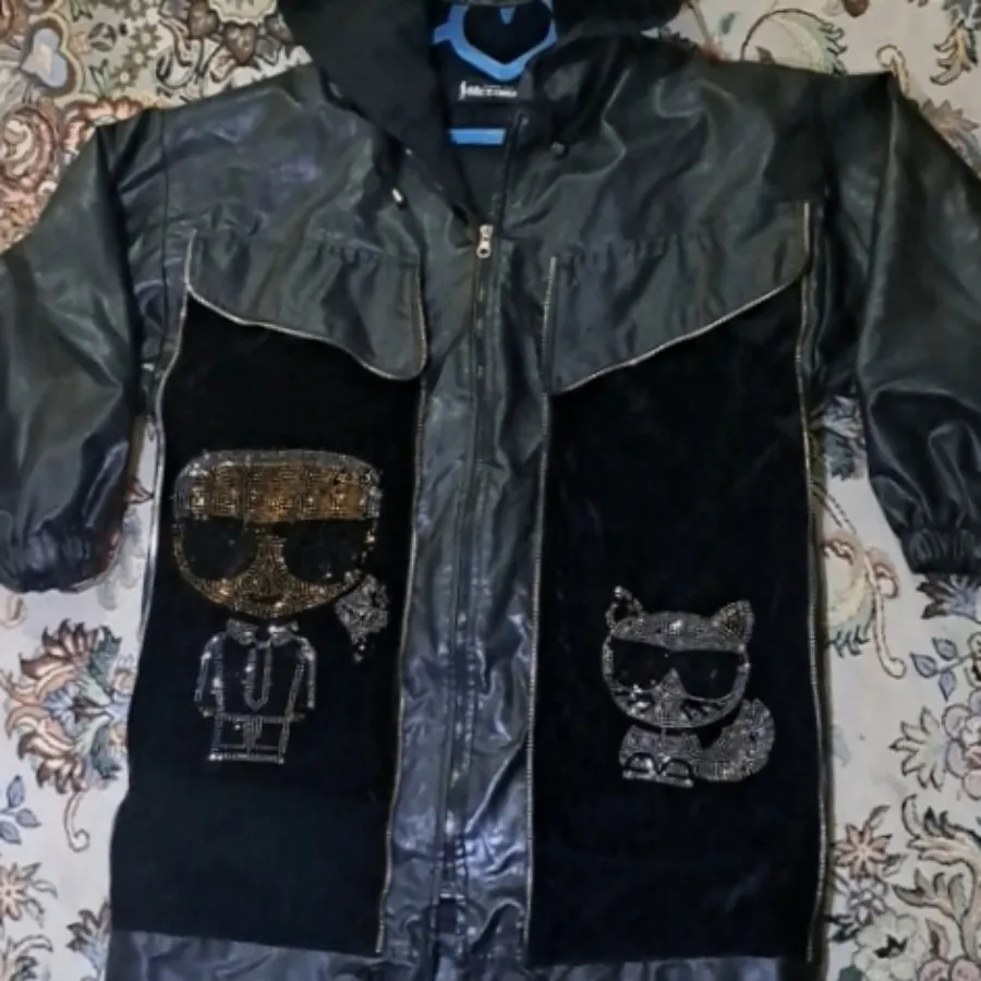 پالتو چرم نگینی مجلسی