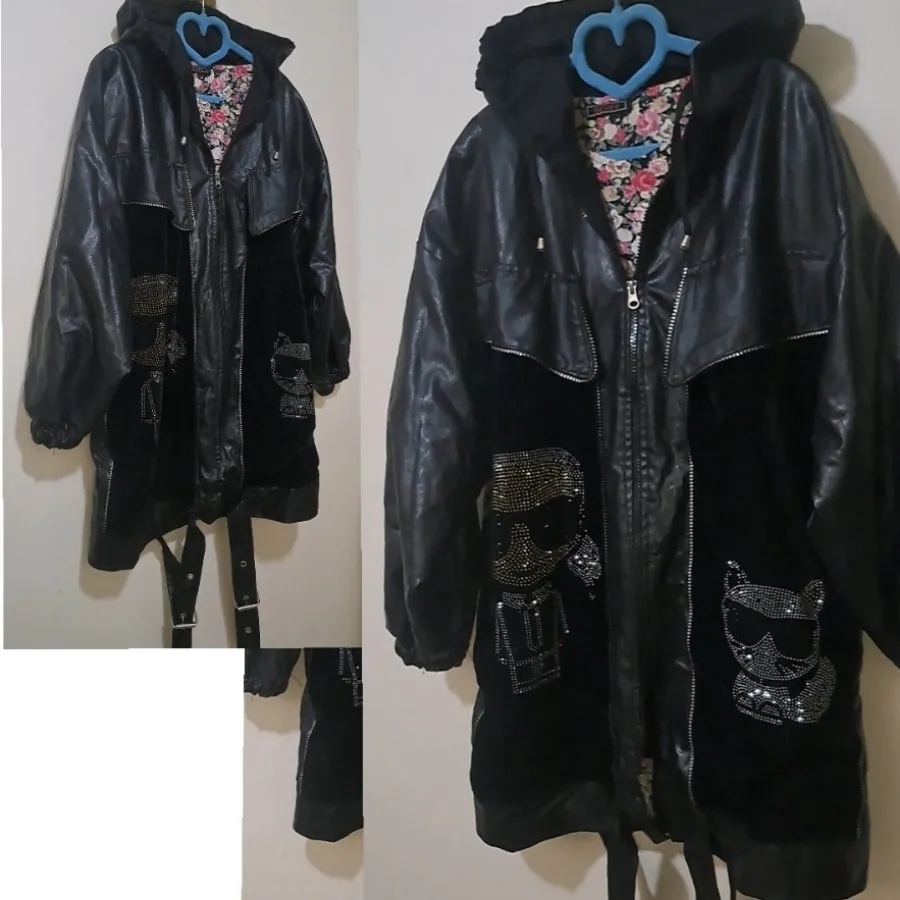 پالتو چرم نگینی مجلسی