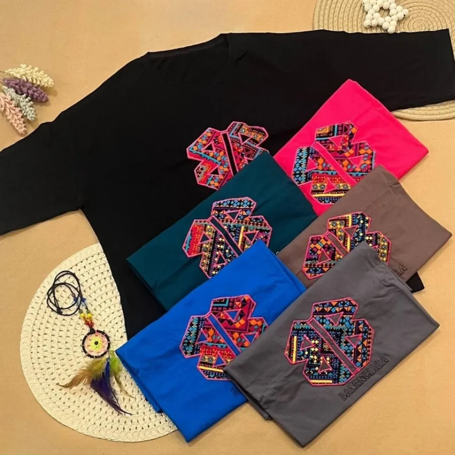 تیشرت باکسی رنگی تیکه دوز