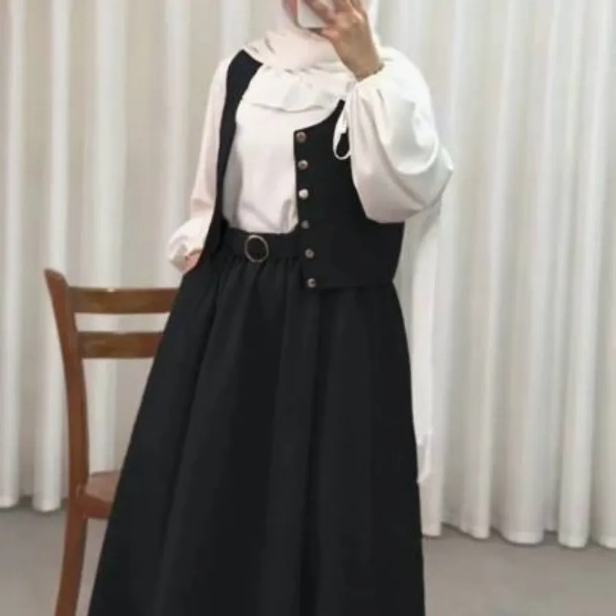 شومیز دامن جلیقه کمربند