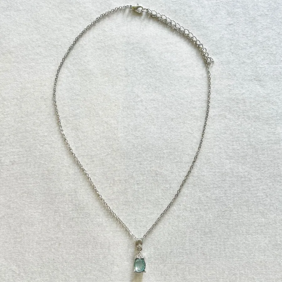 گردنبند پلاک سنگ آبی