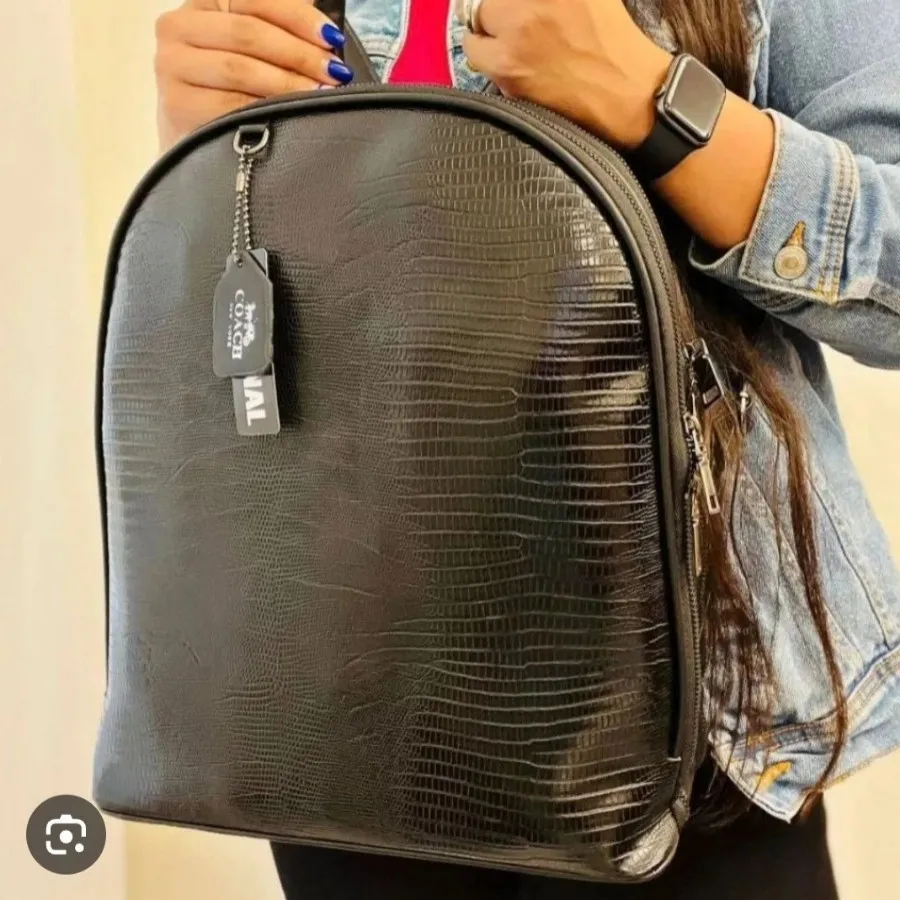 کوله پشتی چرم دو زیپ