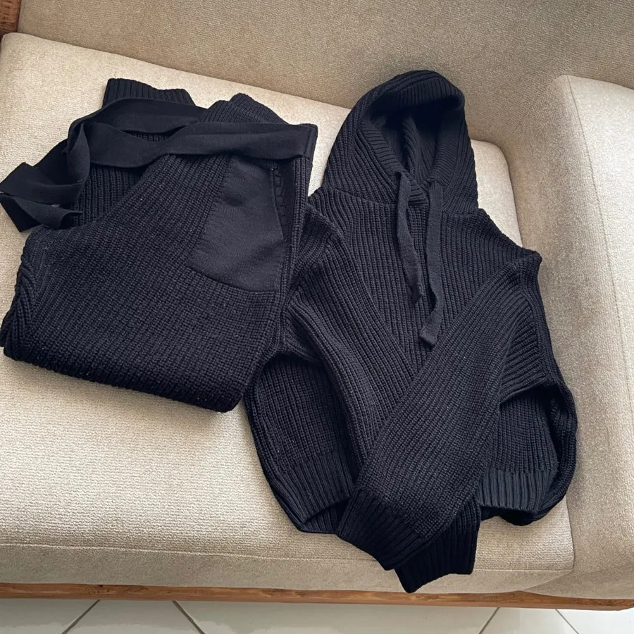 ست بافت شلوار هودی