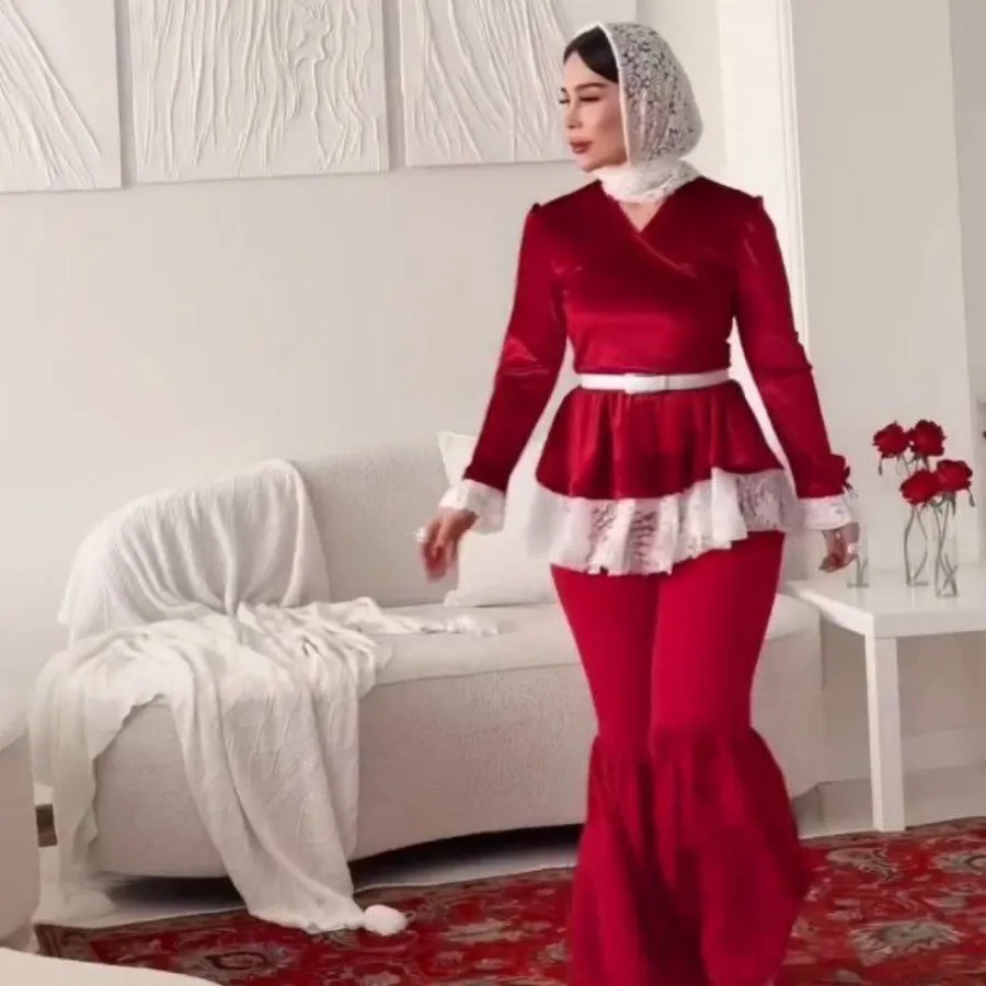 شومیز شلوار جلیقه روسری