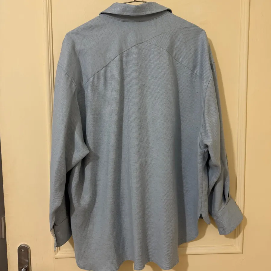 شومیز پاییزه آبی کمرنگ