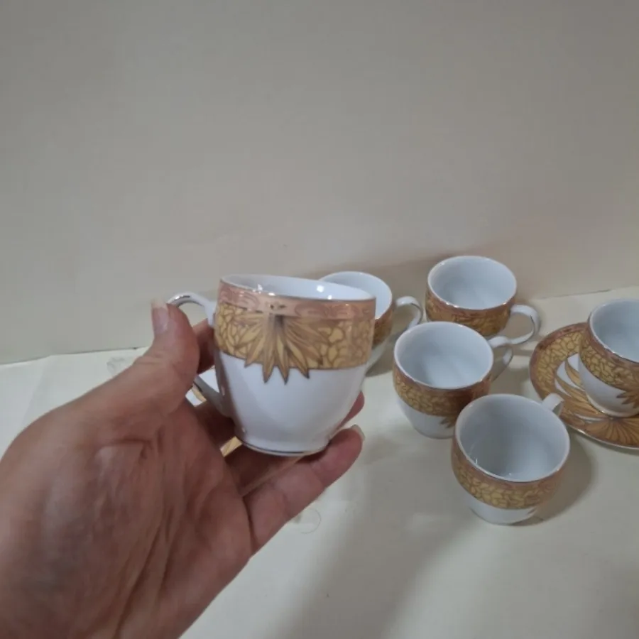 فنجان نعلبکی قهوه طلاکوب