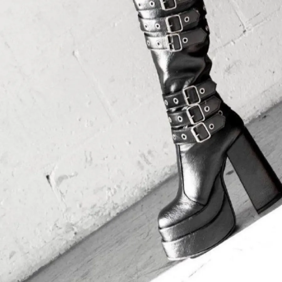 بوت بالا زانو مشکی