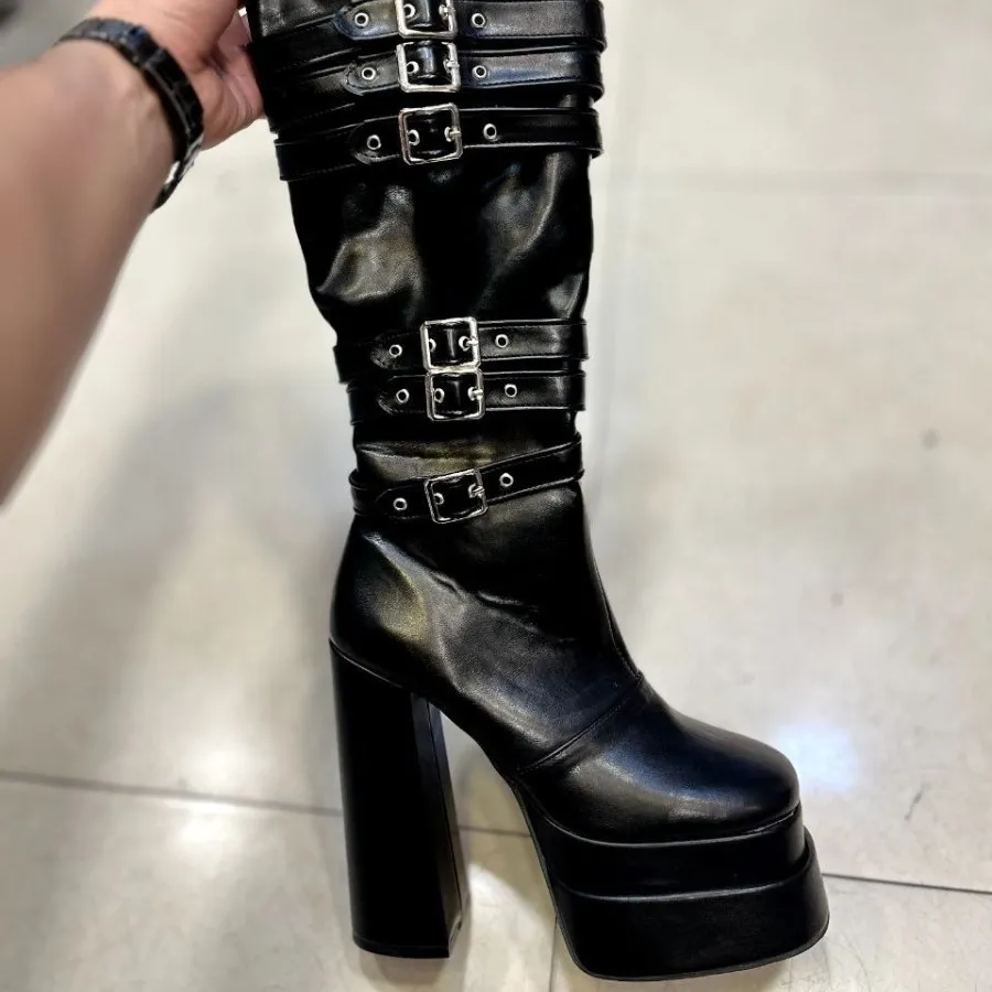 بوت بالا زانو مشکی