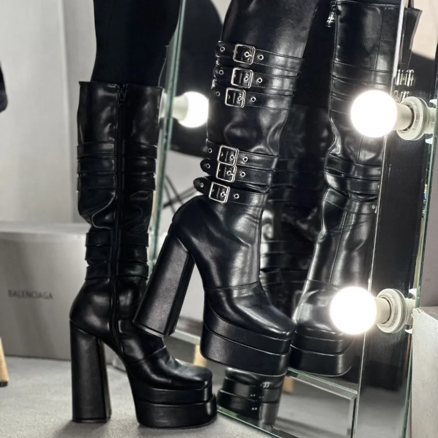 بوت بالا زانو مشکی