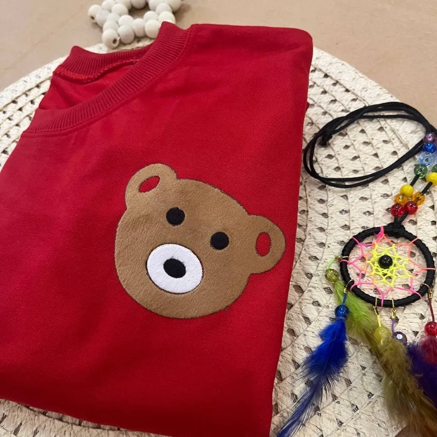 دورس یقه گرد گلدوزی تدی