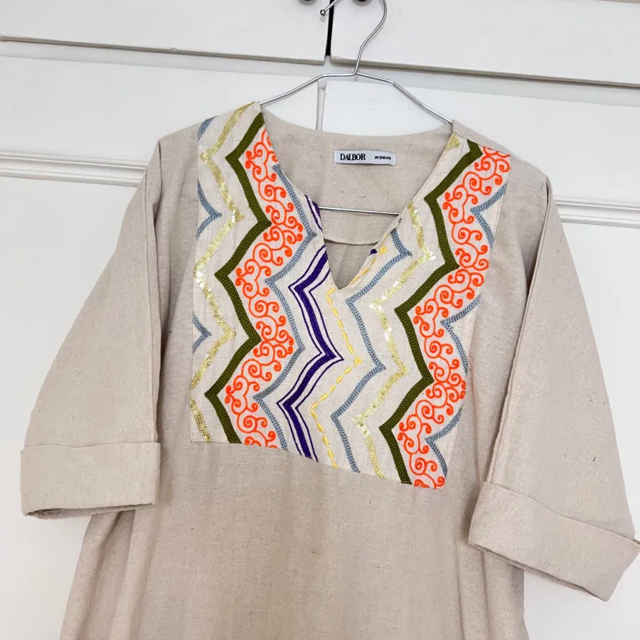 پیراهن کفتان لینن کنفی