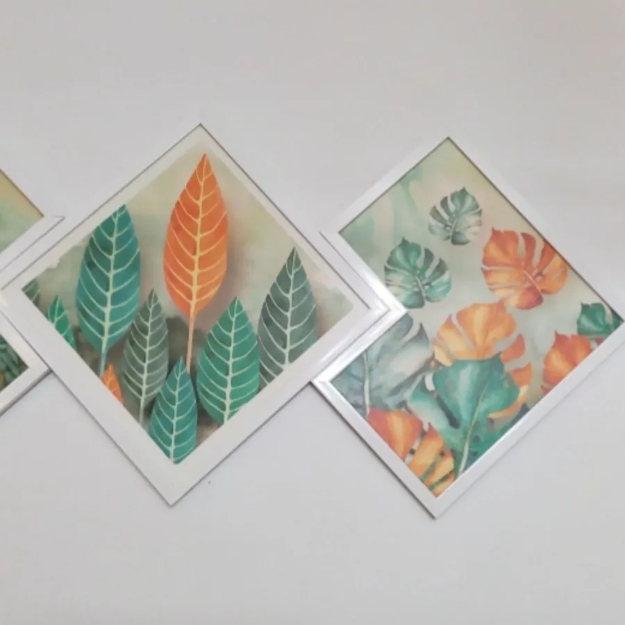 تابلو 3 تکه طرح برگ