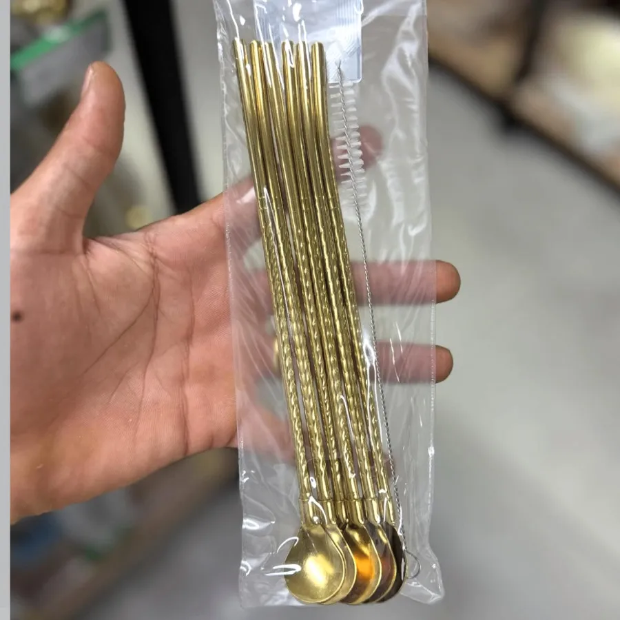 قاشق شربت خوری نی دار