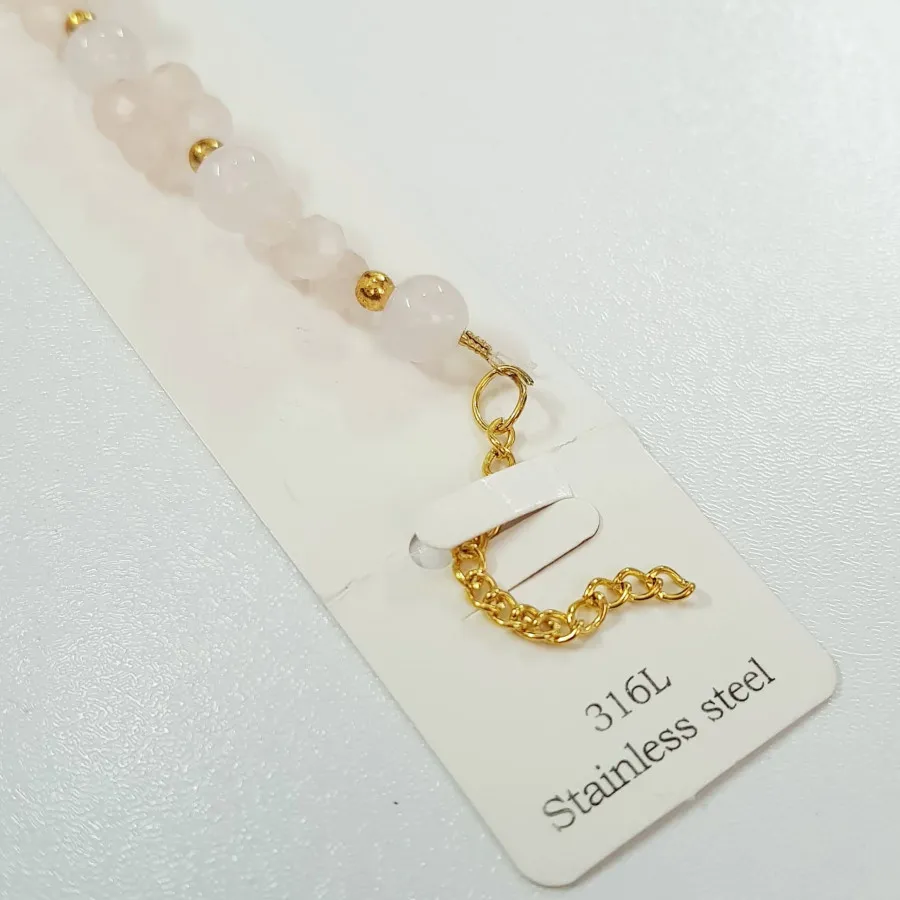 دستبند زنجیر استیل صورتی