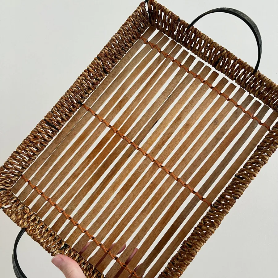 سینی ترکیب چوب و فلز