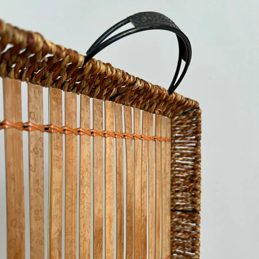 سینی ترکیب چوب و فلز