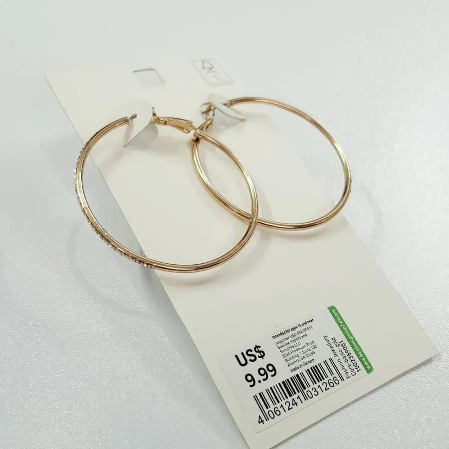 گوشواره حلقه طلایی نگین