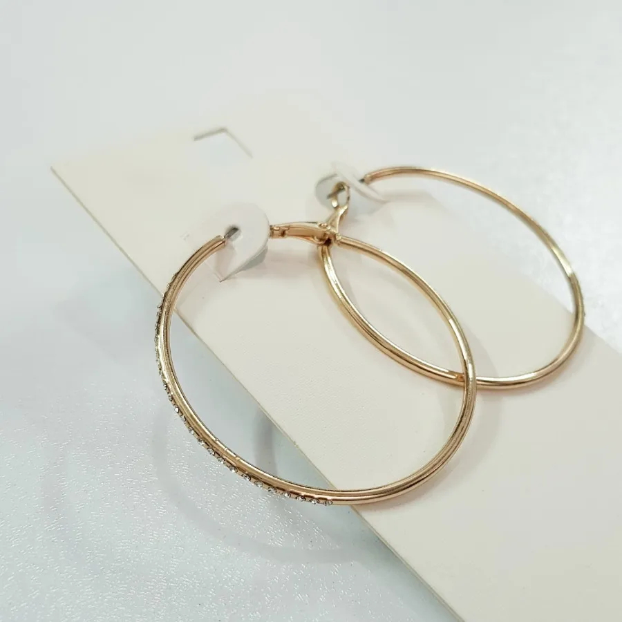 گوشواره حلقه طلایی نگین