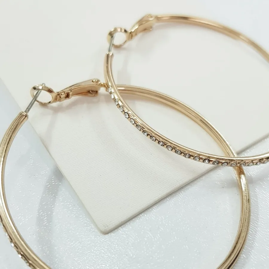 گوشواره حلقه طلایی نگین