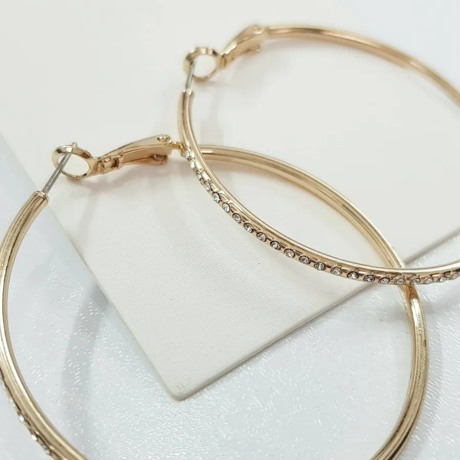 گوشواره حلقه طلایی قفلی