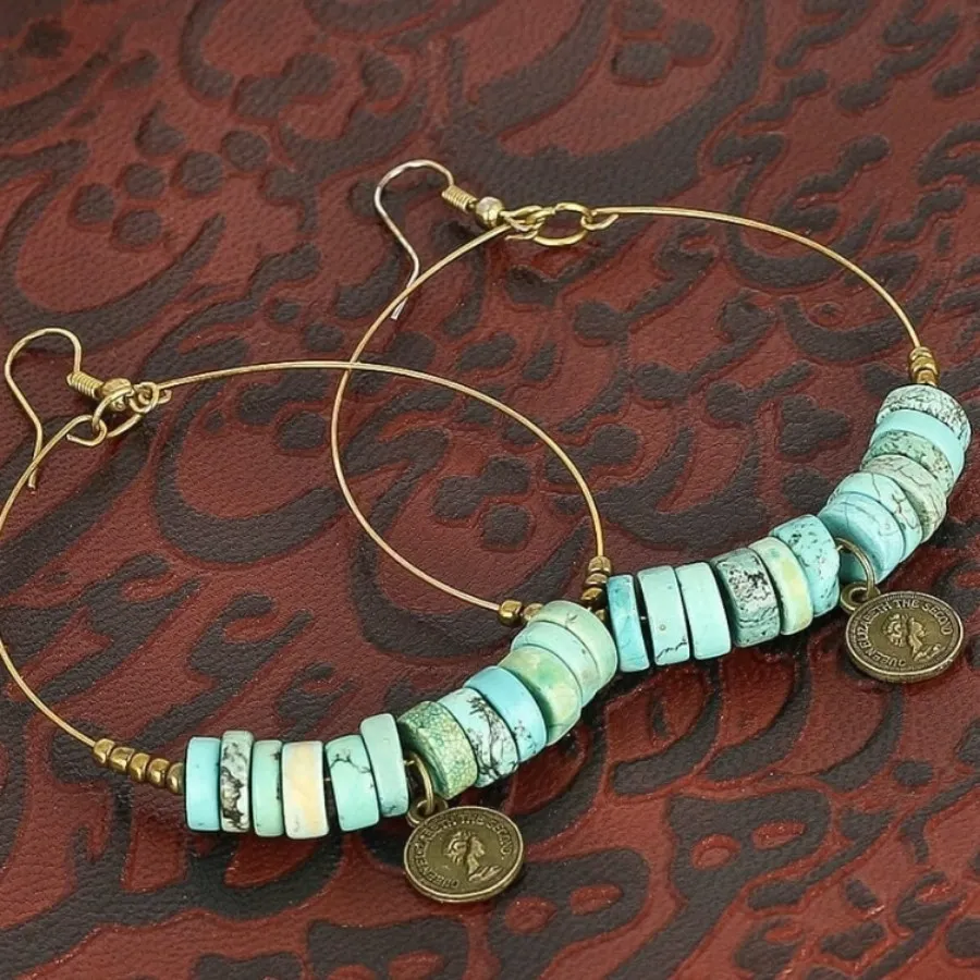 گوشواره حلقه ای سنگ معدنی