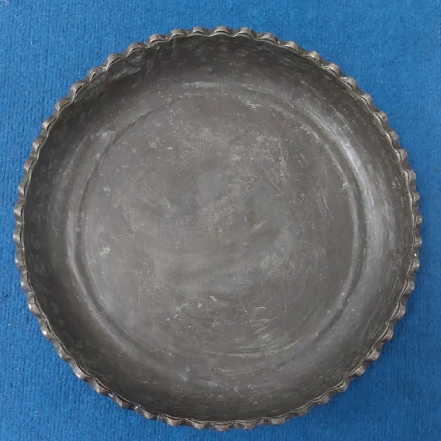 سینی مسی عتیقه لبه کنگره