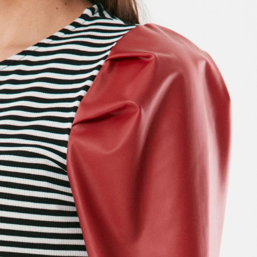 پیرهن آستین چرم تُرک