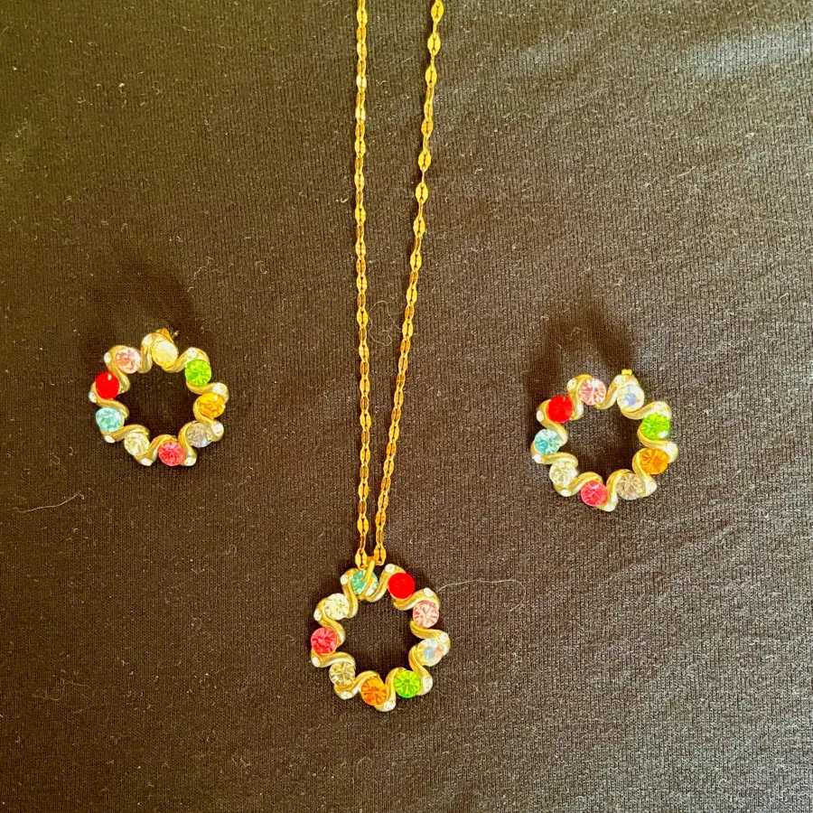 نیم ست نگینی استیل