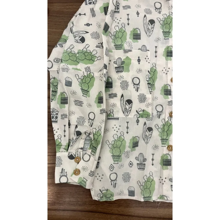 شومیز نخی طرح کاکتوس