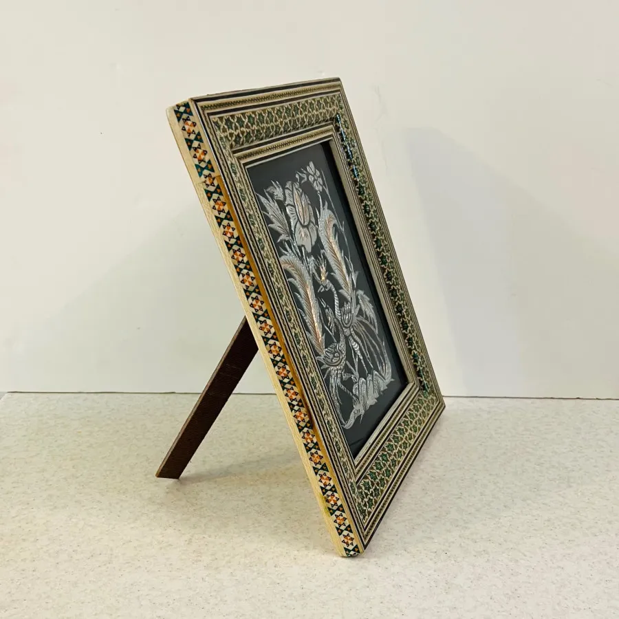 قاب خاتم با قلمزنی مسی