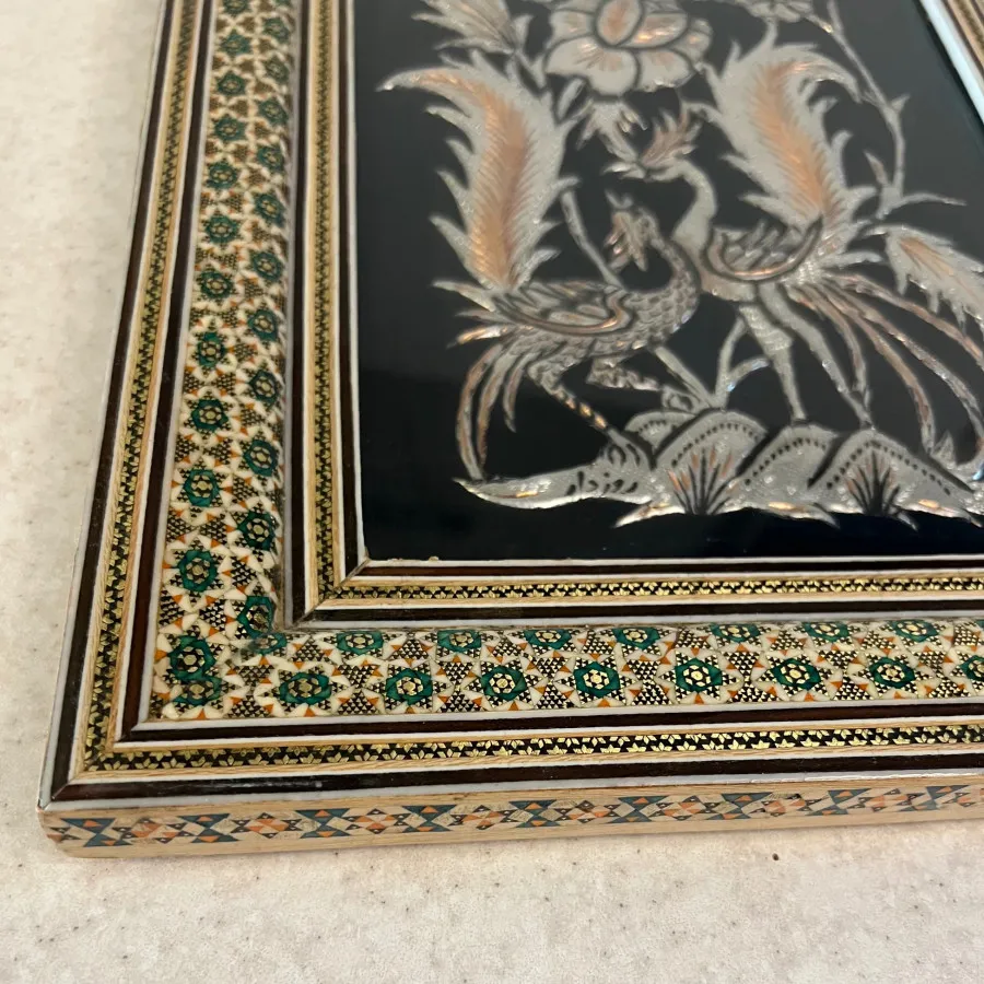 قاب خاتم با قلمزنی مسی