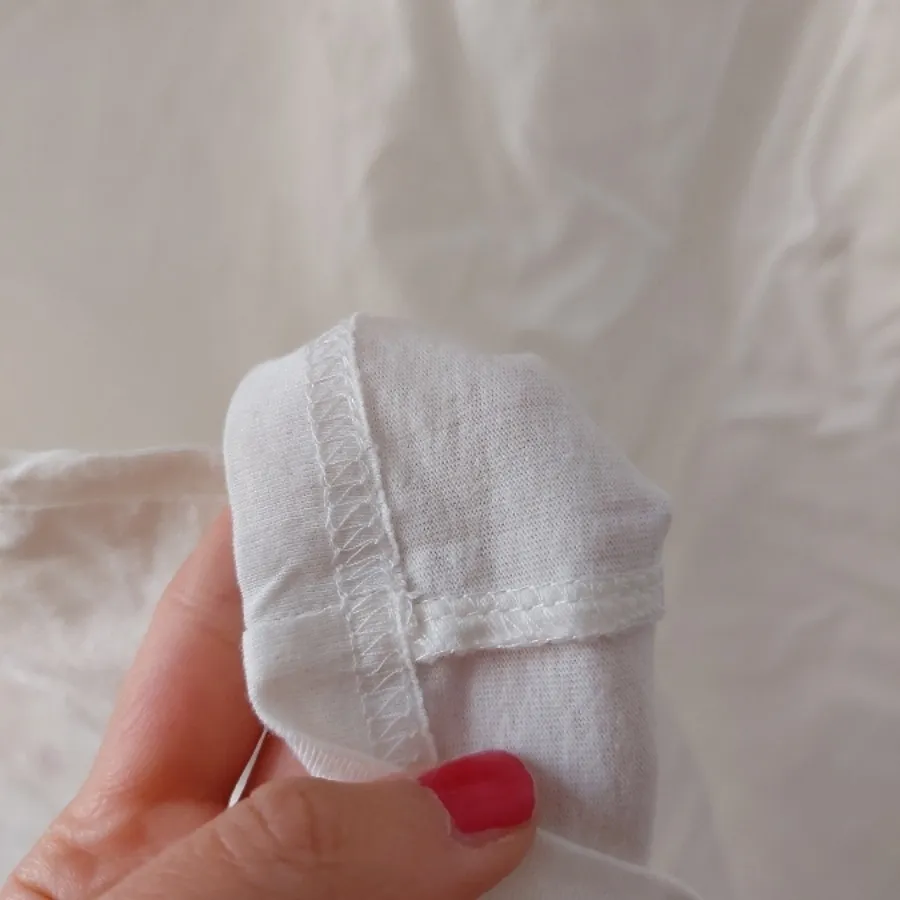 تیشرت سفید نخی ضخیم خارجی