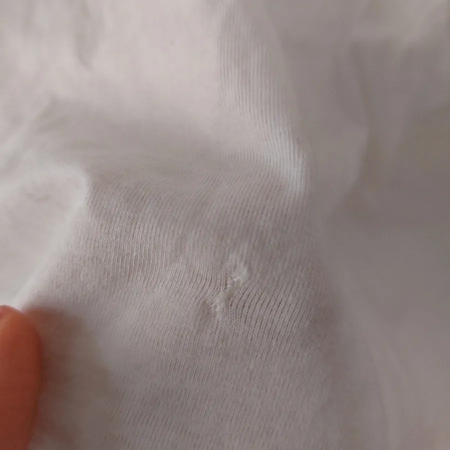 تیشرت سفید نخی ضخیم خارجی