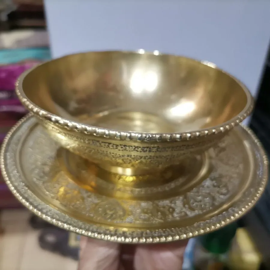 کاسه و بشقاب برنجی آنتیک