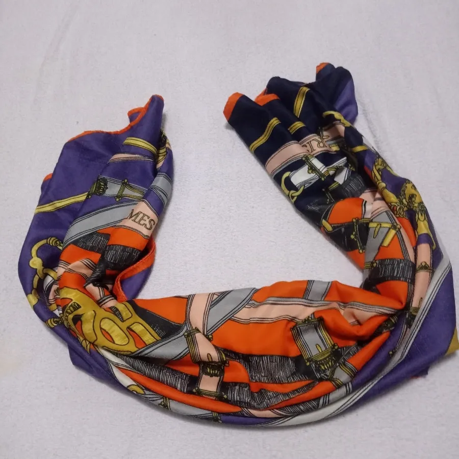 روسری ابریشم سرمه ای مجلس