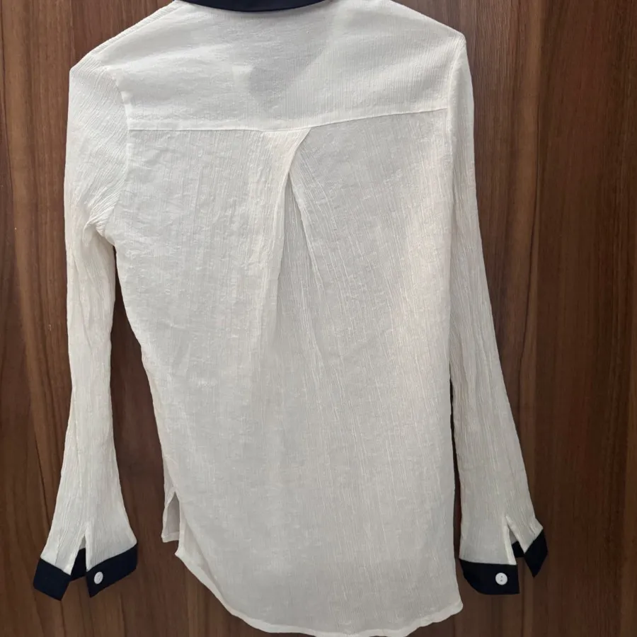 شومیز S سفید سرمه ای