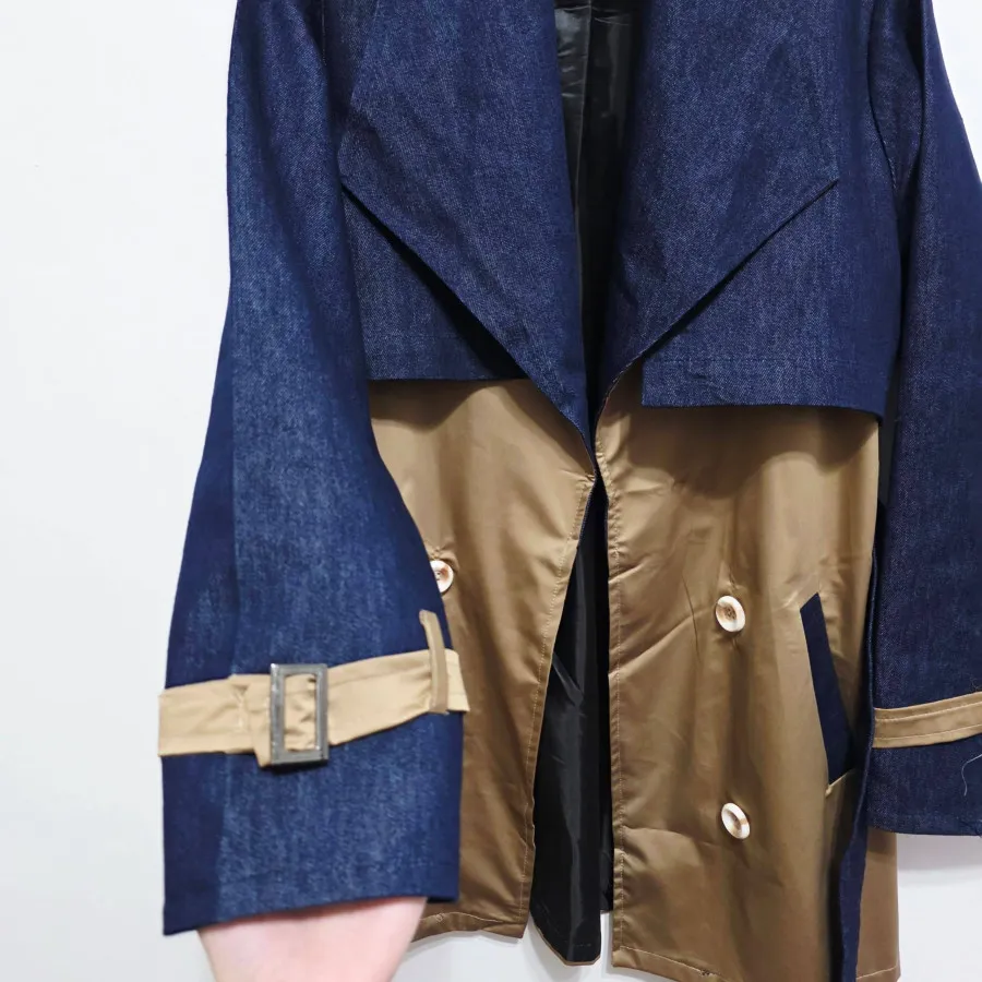 بارونی ترکیبی جین کمردار