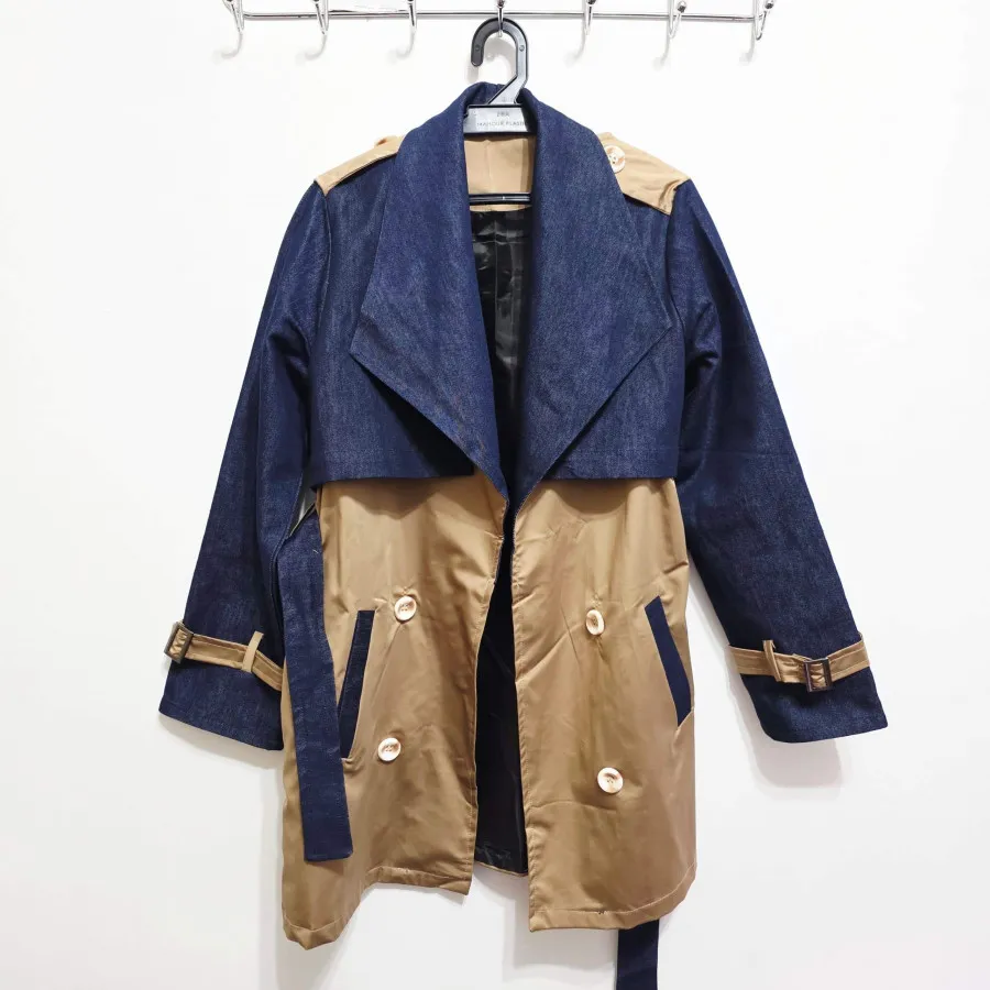 بارونی ترکیبی جین کمردار