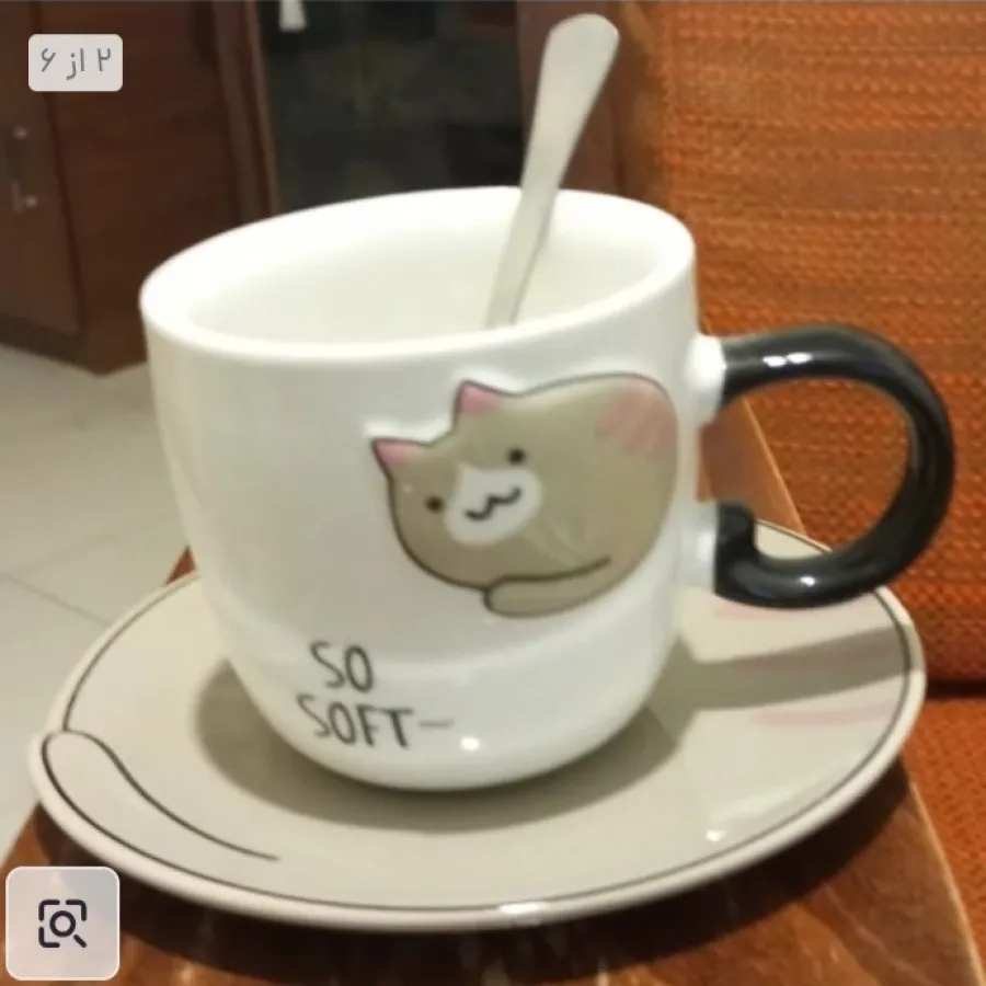 فنجان و نعلبکی طرح گربه