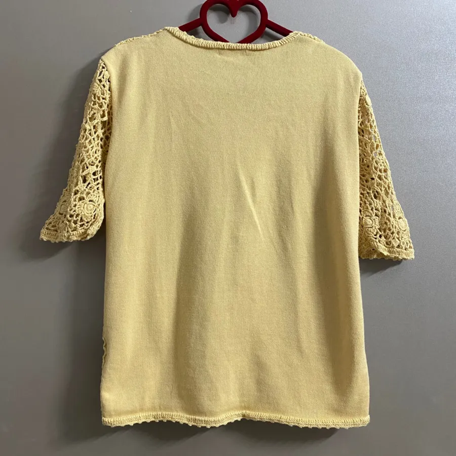 تیشرت بافت زرد کره ای