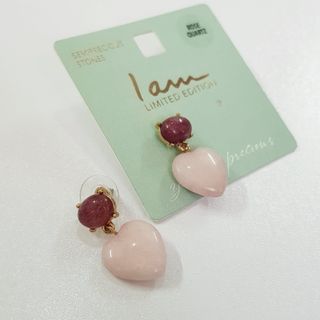 گوشواره سنگ رز کوارتز اصل