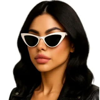 عینک گربه ای فریم سفید